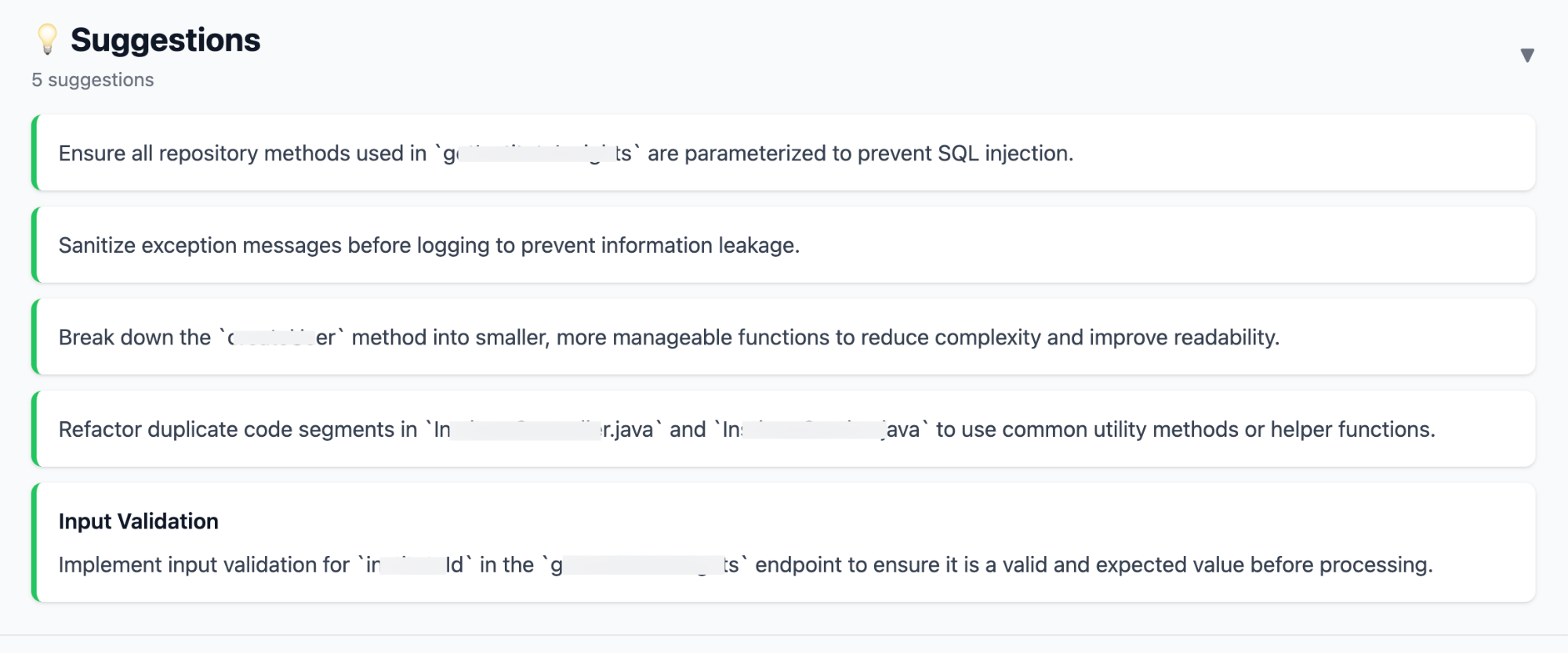 AI-powered suggestions for code improvement
